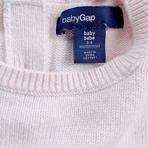 💥3/$20💥3-6M Gap Soft Sweater Dress, Long-Sleeve, Cream Red Gold Blue Stripes - Picture 9 of 10